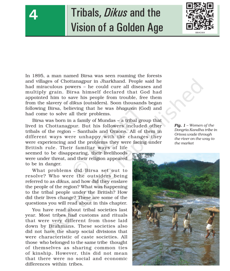 Ncert Book Class History Chapter Tribals Dikus And The Vision Of