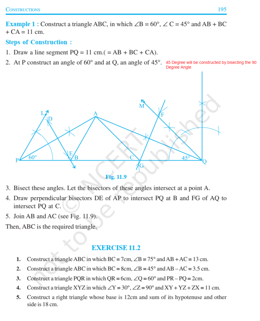 NCERT Book Class 9 (Maths) Chapter 11 Constructions