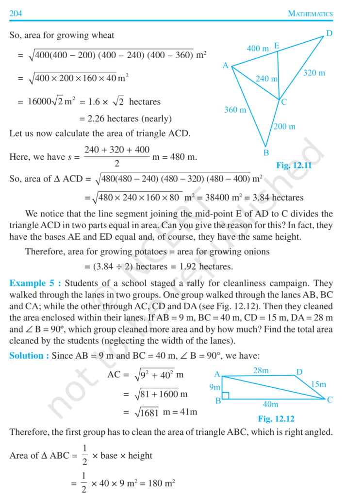 NCERT Book Class 9 (Maths) Chapter 12 Heron's Formula