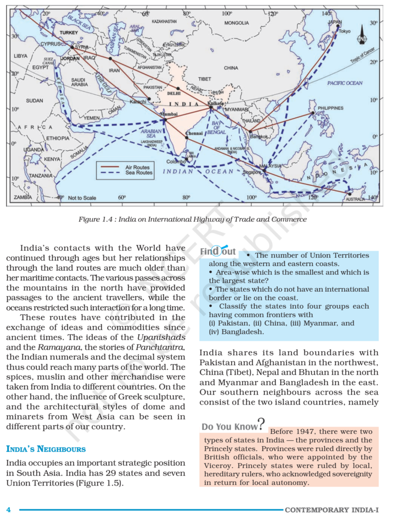 NCERT Book Class 9 Social Science (Geography) Chapter 1 India Size And ...