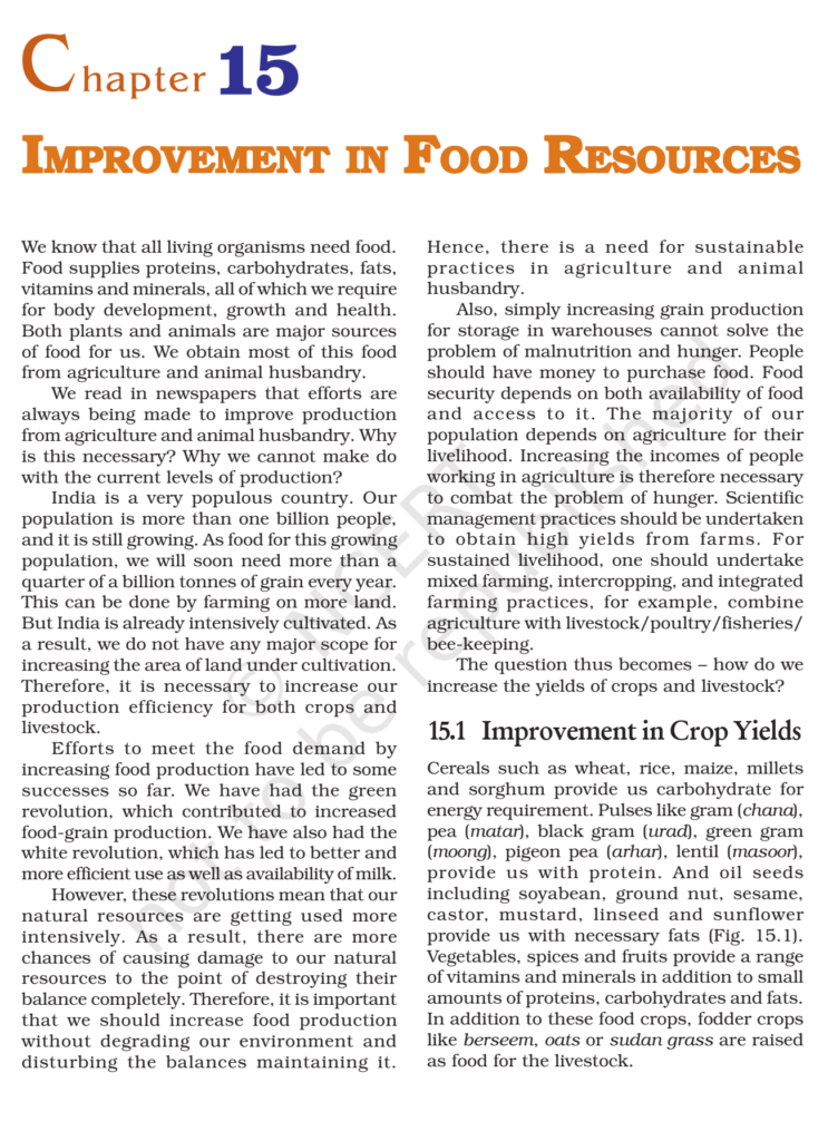 case study class 9 science improvement in food resources