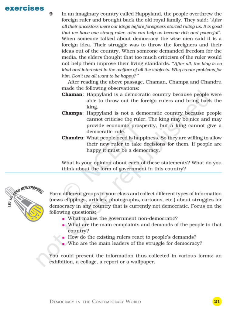 NCERT Book Class 9 Social Science (Civics) Chapter 1 Democracy In The ...