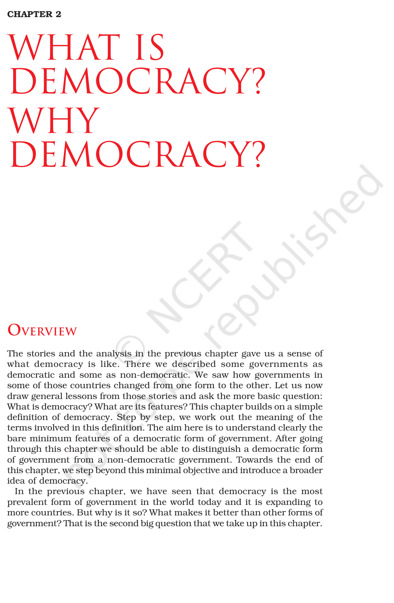 NCERT Book Class 9 Social Science (Civics) Chapter 2 What Is Democracy ...