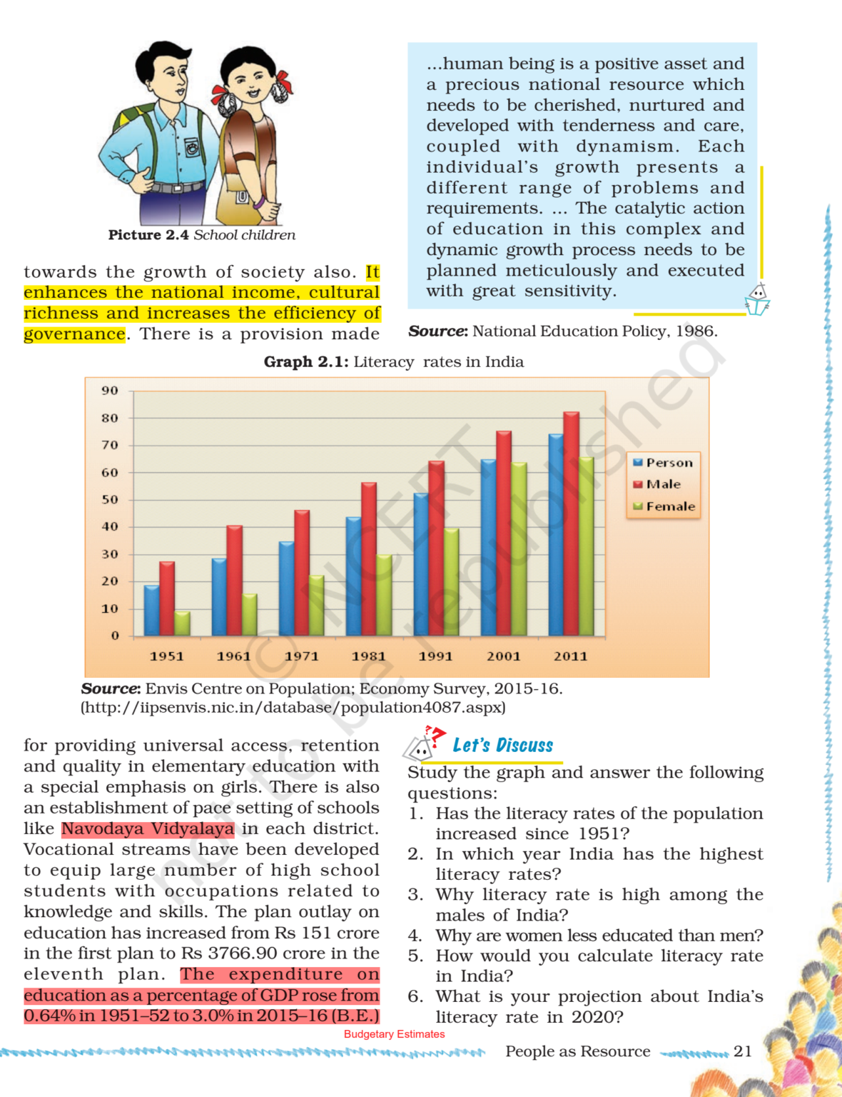 Ncert Book Class 9 Social Science Economics Chapter 2 People As Resource