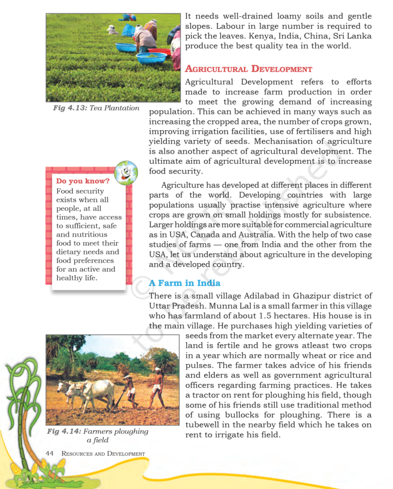 Ncert Book Class 8 Geography Chapter 4 Agriculture