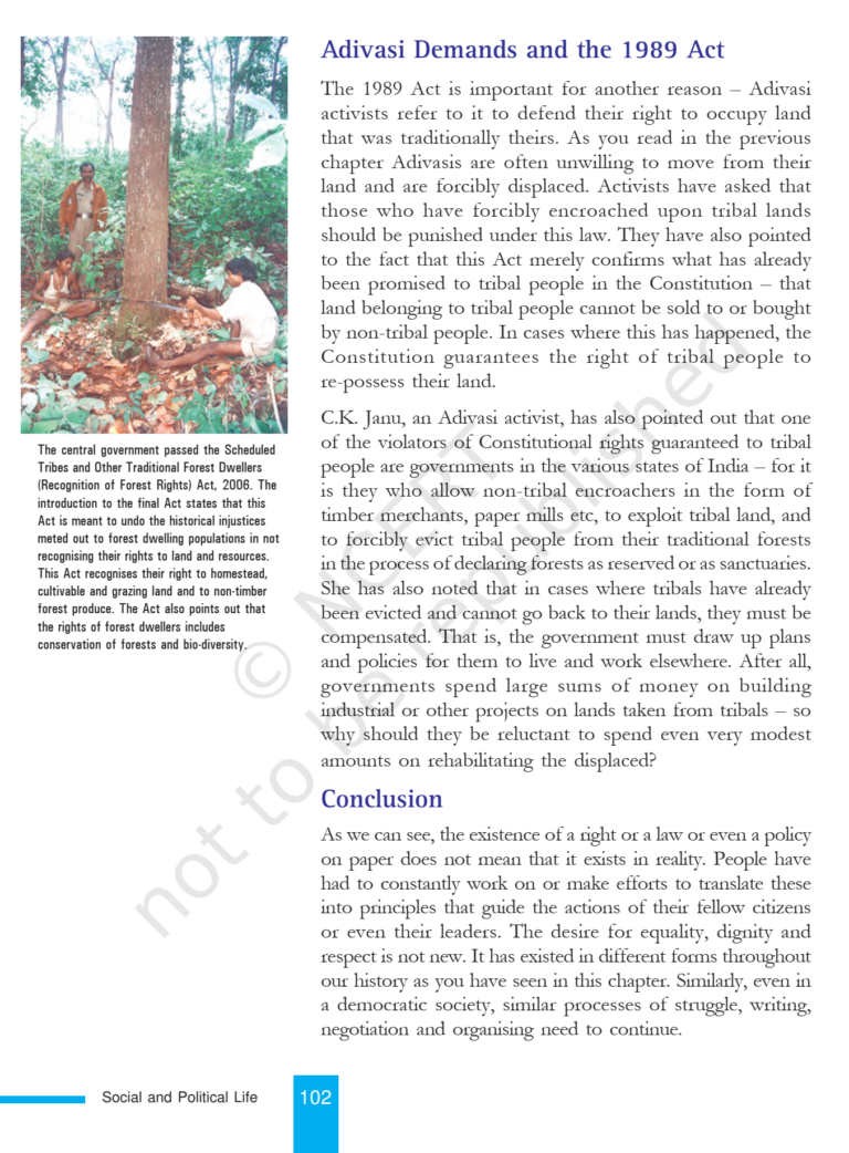 NCERT Book Class 8 (Civics) Chapter 8 Confronting Marginalisation