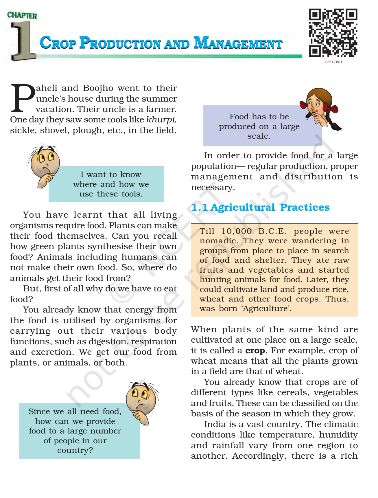 NCERT Book Class 8 (Science) Chapter 1 Crop Production And Management