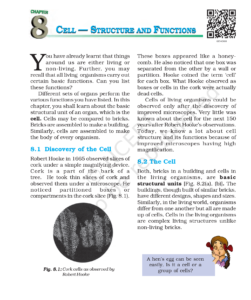 NCERT Book Class 8 (Science) Chapter 8 Cell Structure and Functions