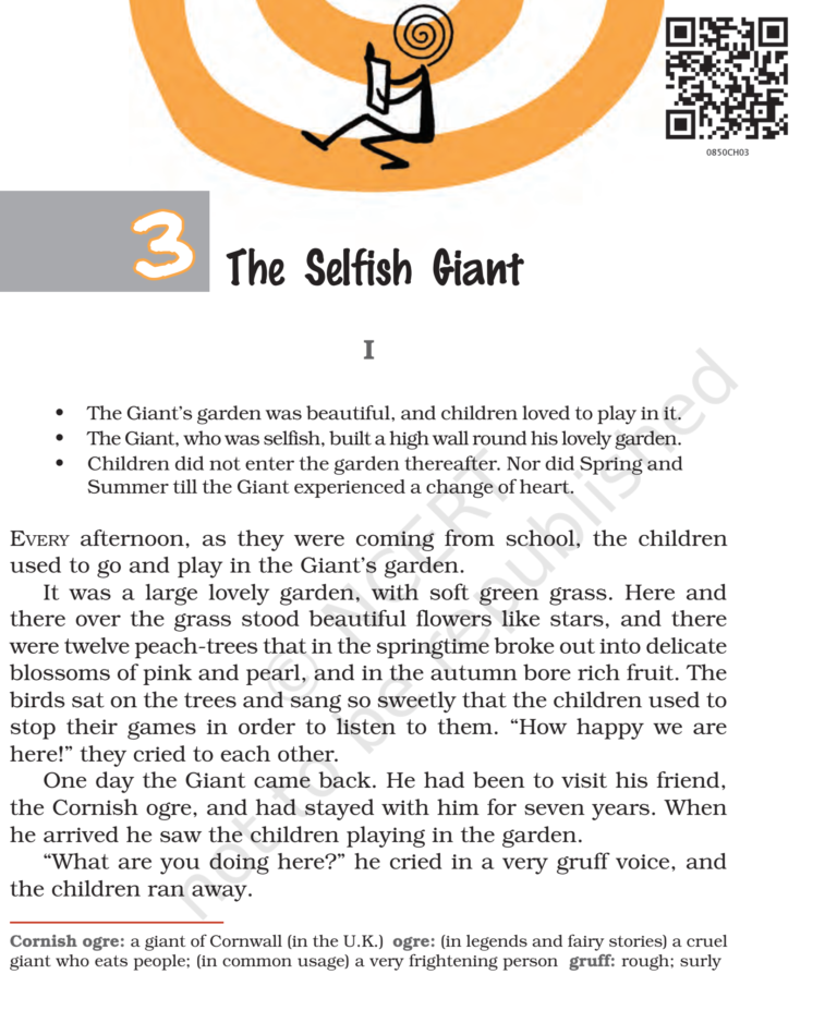NCERT Book Class 8 (English) Chapter 3 The Selfish Giant