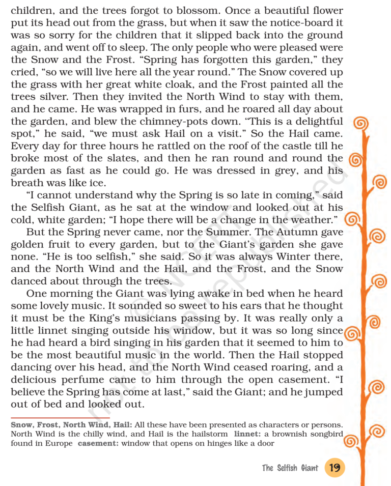 NCERT Book Class 8 (English) Chapter 3 The Selfish Giant