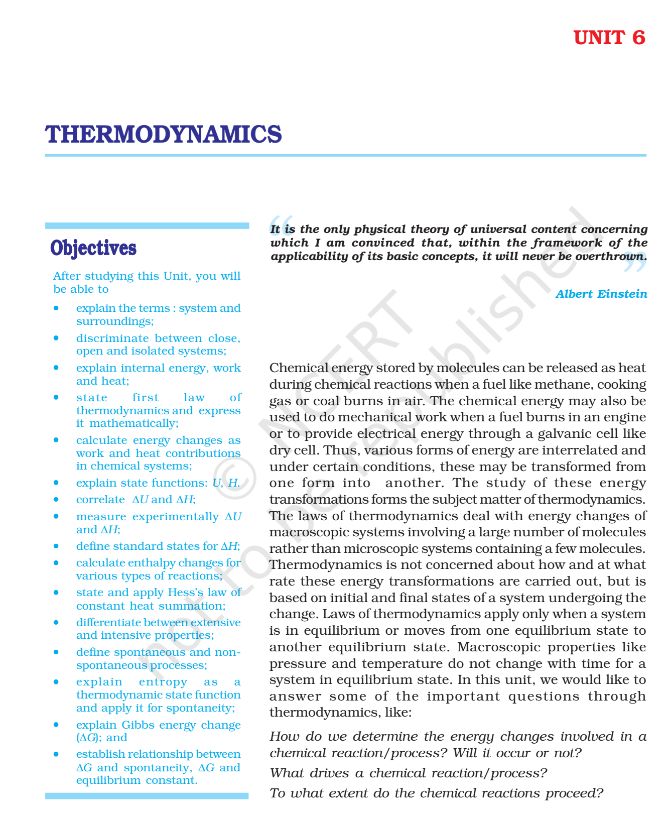 NCERT Book Class 11 (Chemistry) Chapter 6 Thermodynamics