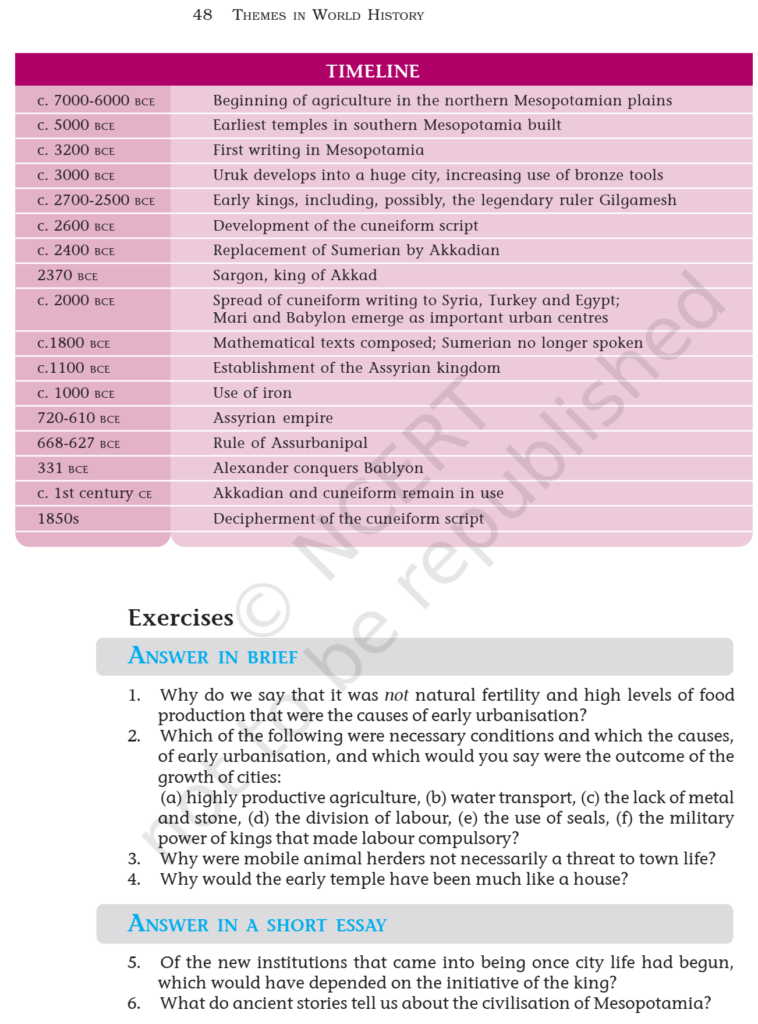 NCERT Book Class 11 (History) Chapter 2 Writing And City Life