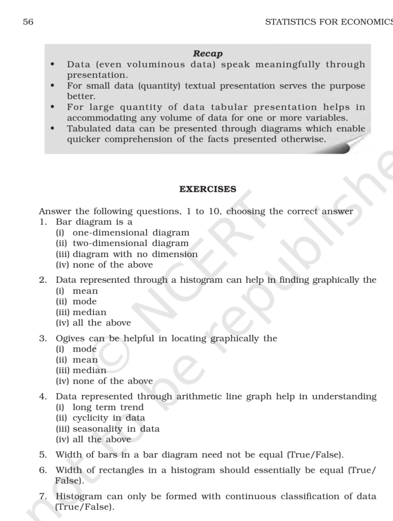 graphical presentation of data class 11 economics