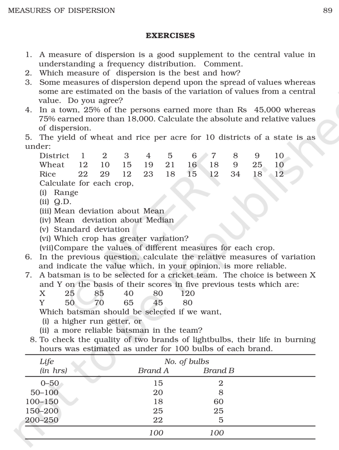 NCERT Book Class 11 (Economics) Chapter 6 Measures of Dispersion