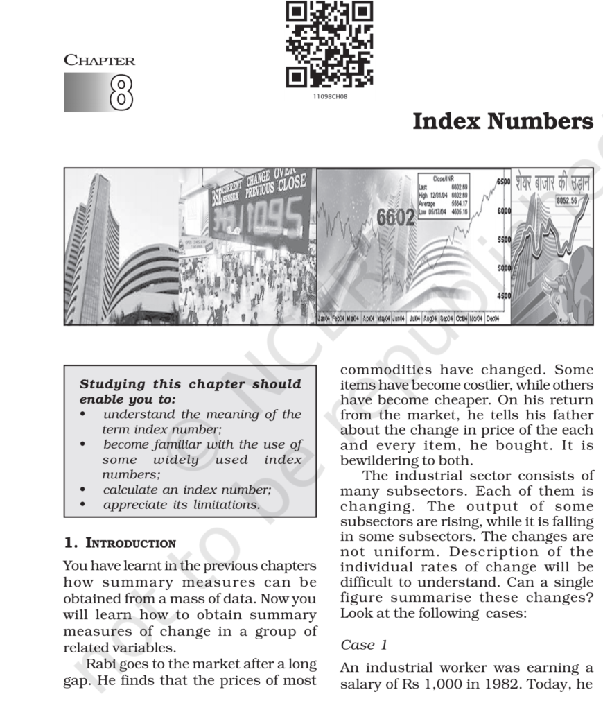 Ncert Book Class 11 Economics Chapter 8 Index Numbers