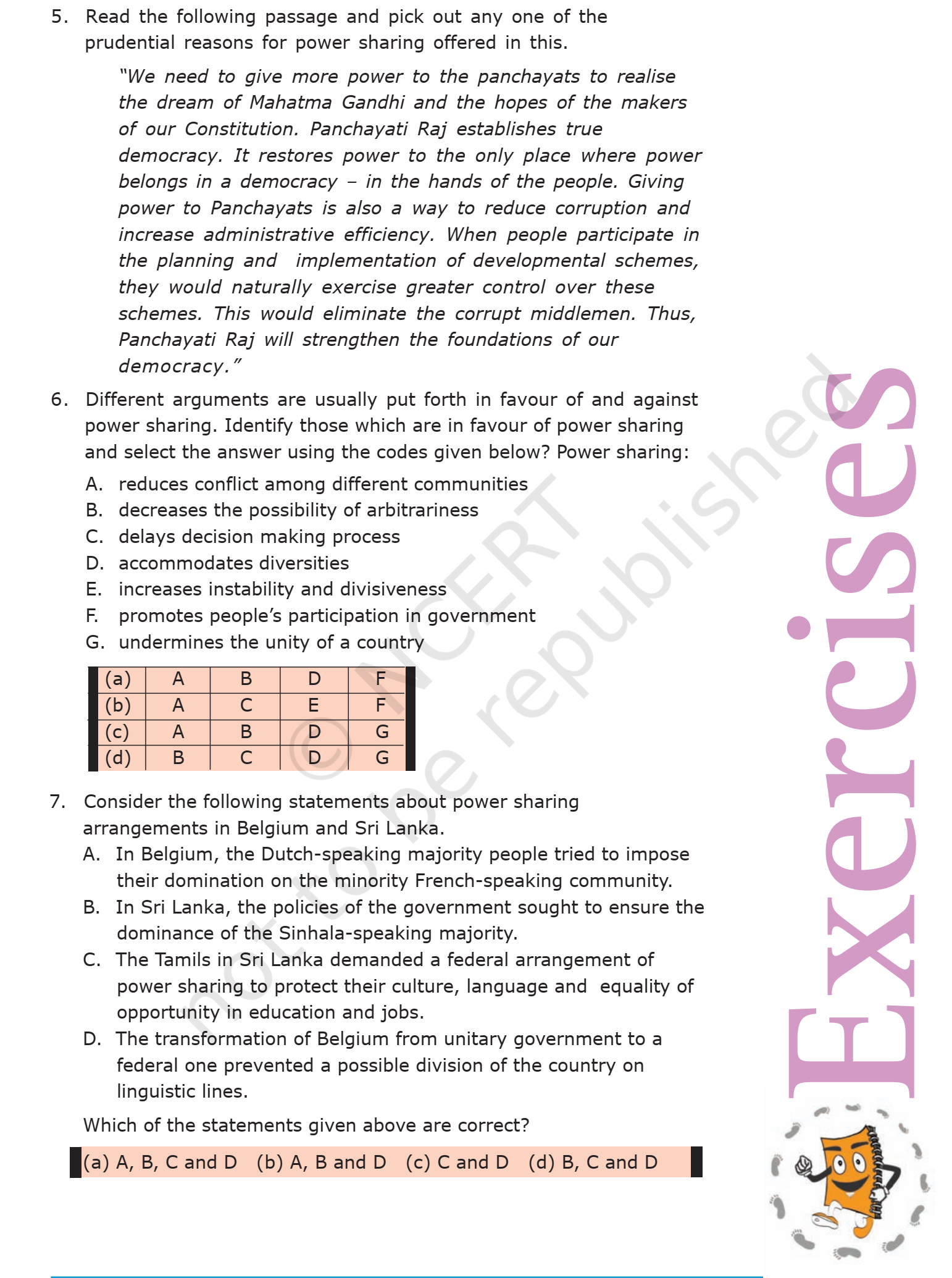 NCERT Book Class 10 Social Science (Civics) Chapter 1 Power Sharing