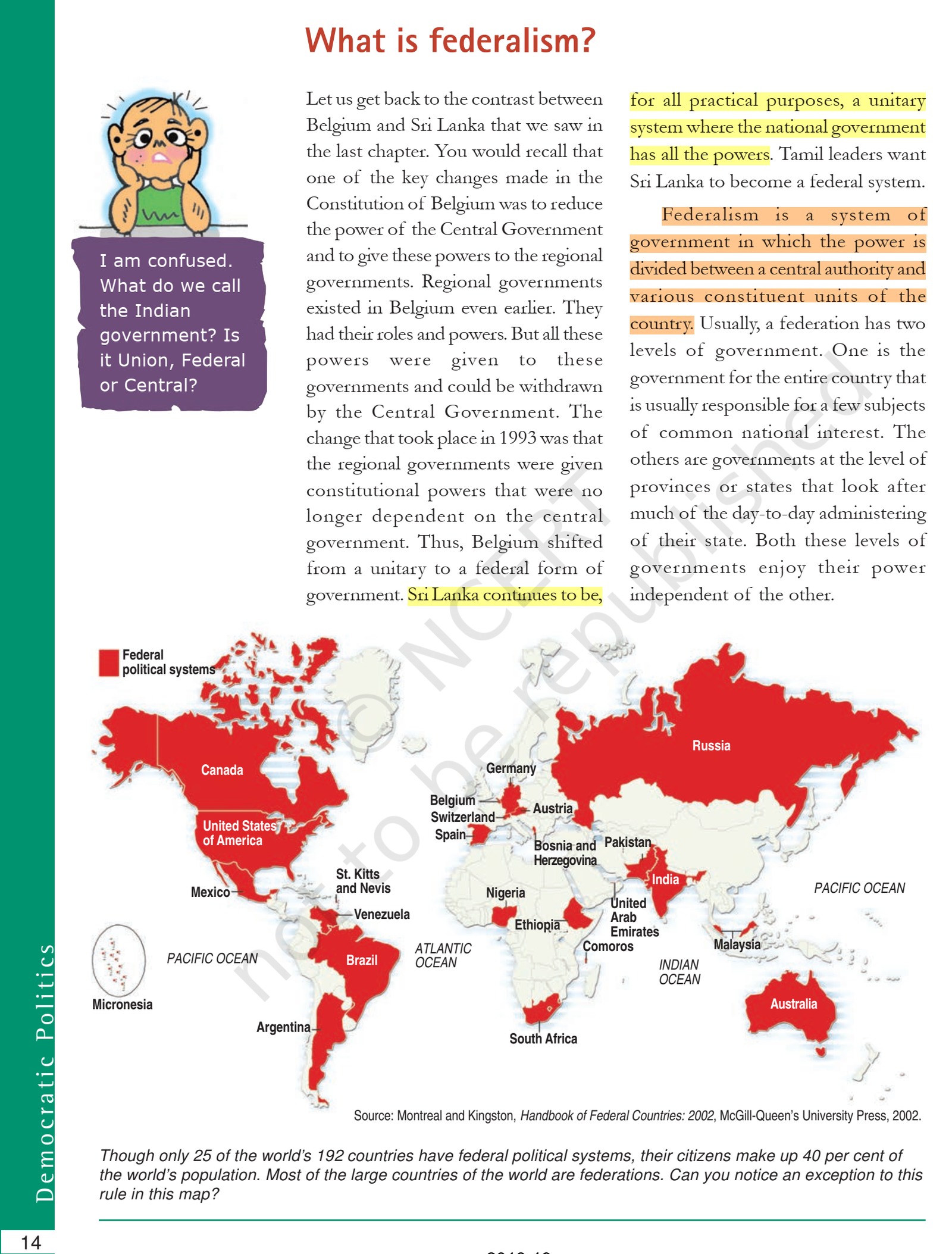 Ncert Book Class 10 Social Science Civics Chapter 2 Federalism