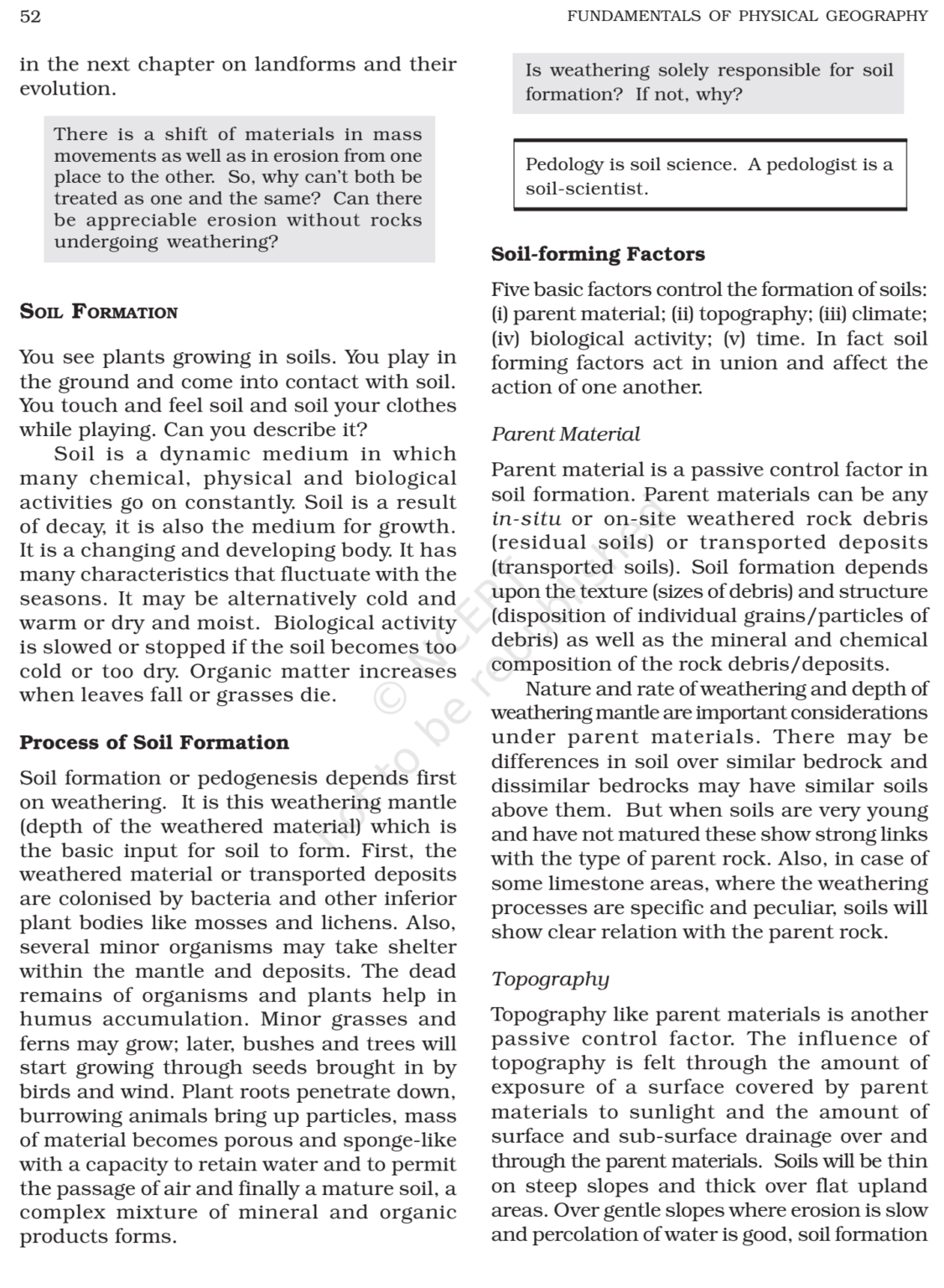 NCERT Book Class 11 (Geography) Chapter 6 Geomorphic Processes