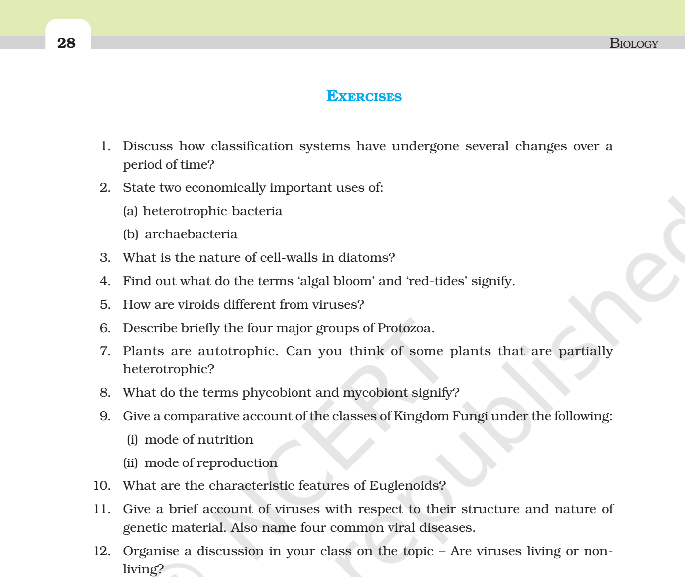 NCERT Book Class 11 (Biology) Chapter 2 Biological Classification