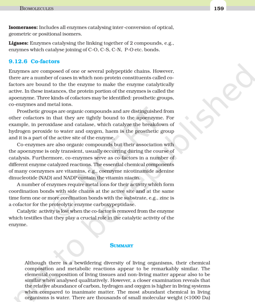 NCERT Book Class 11 (Biology) Chapter 9 Biomolecules