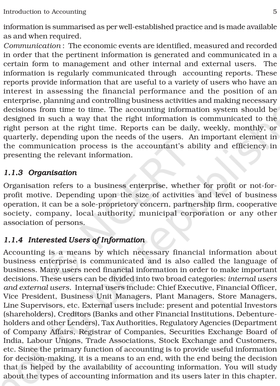 Ncert Book Class 11 (accountancy) Chapter 1 Introduction To Accounting