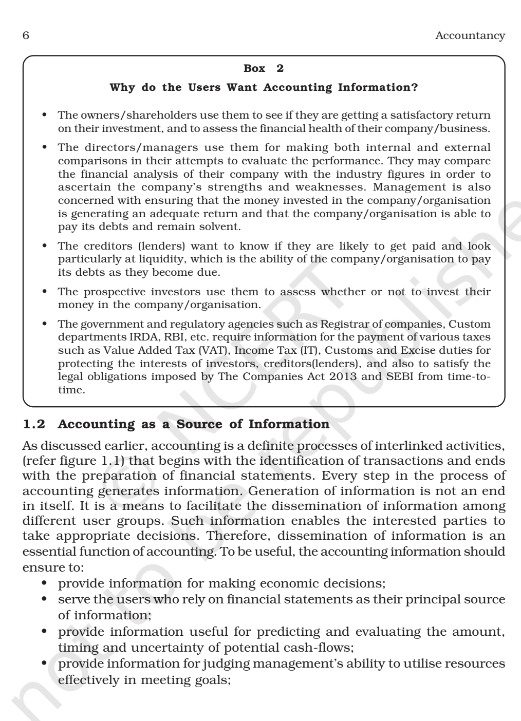 NCERT Book Class 11 (Accountancy) Chapter 1 Introduction to Accounting