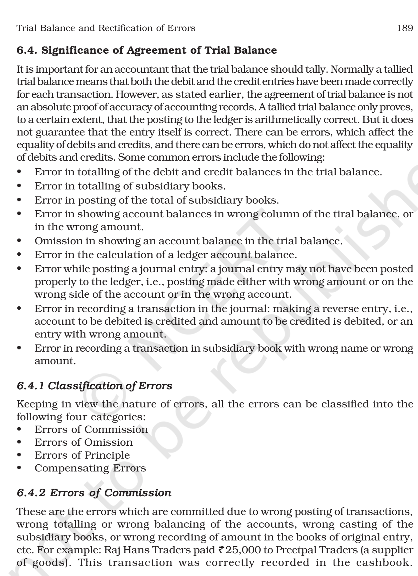 NCERT Book Class 11 (Accountancy) Chapter 6 Trial Balance And ...