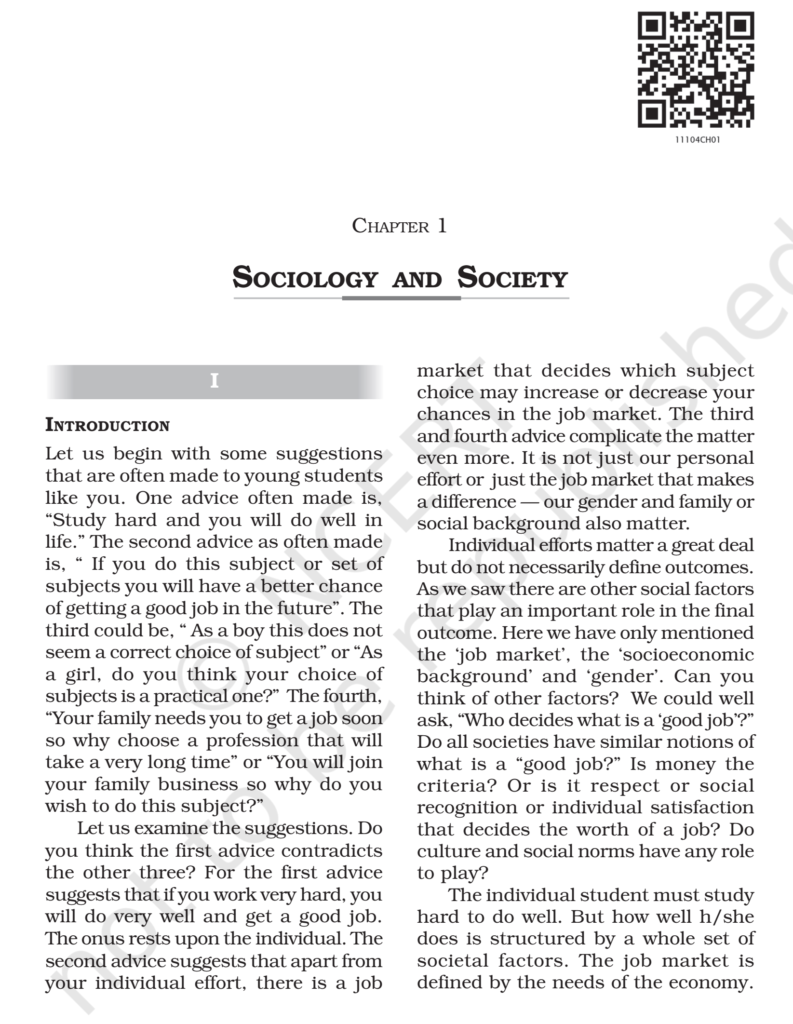 sociology book class 11 chapter 1