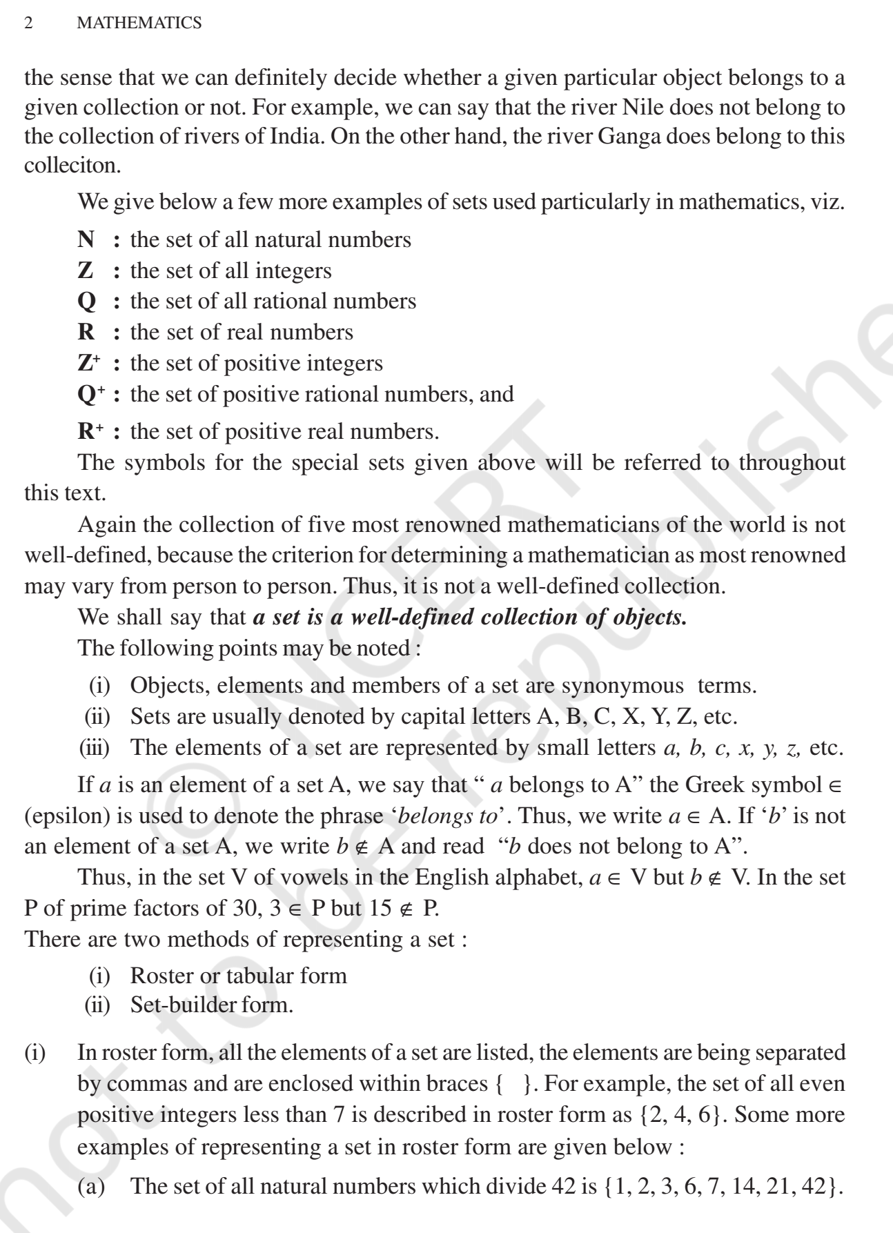 class 11 maths book chapter name