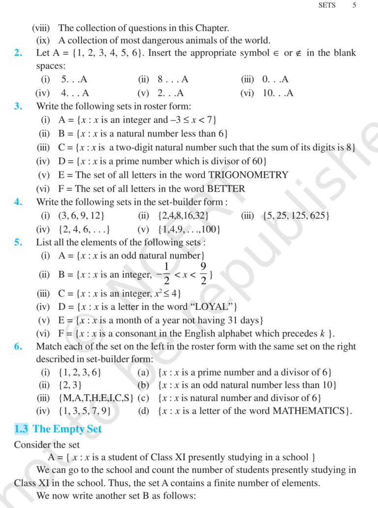 NCERT Book Class 11 (Maths) Chapter 1 SETS