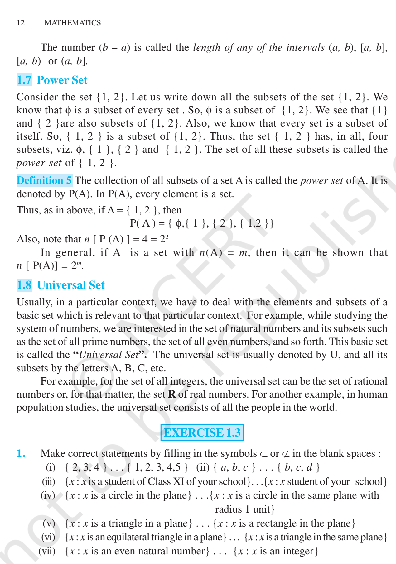 NCERT Book Class 11 (Maths) Chapter 1 SETS