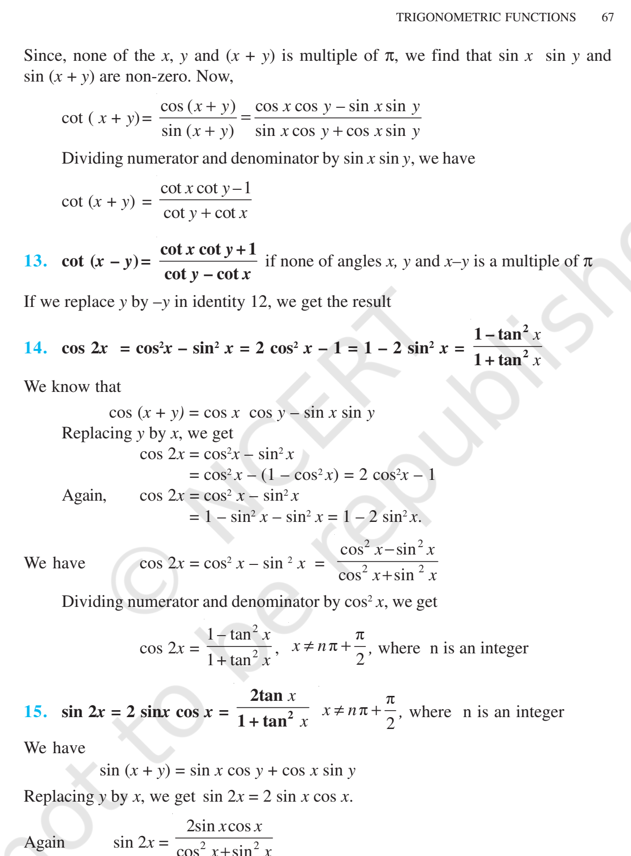 NCERT Book Class 11 (Maths) Chapter 3 TRIGONOMETRIC FUNCTIONS