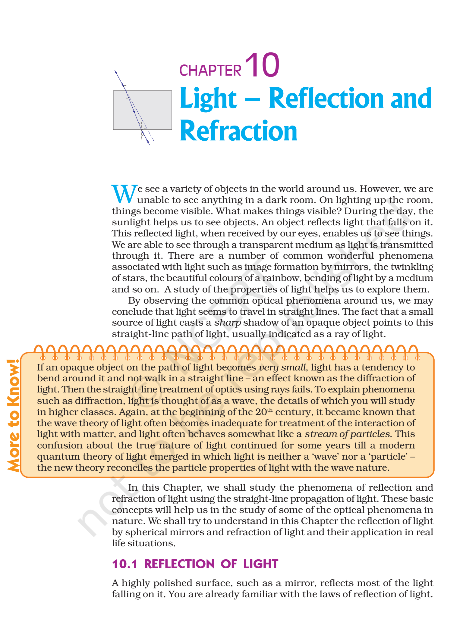 NCERT Book Class 10 (Science) Chapter 10 Light Reflection and Refraction