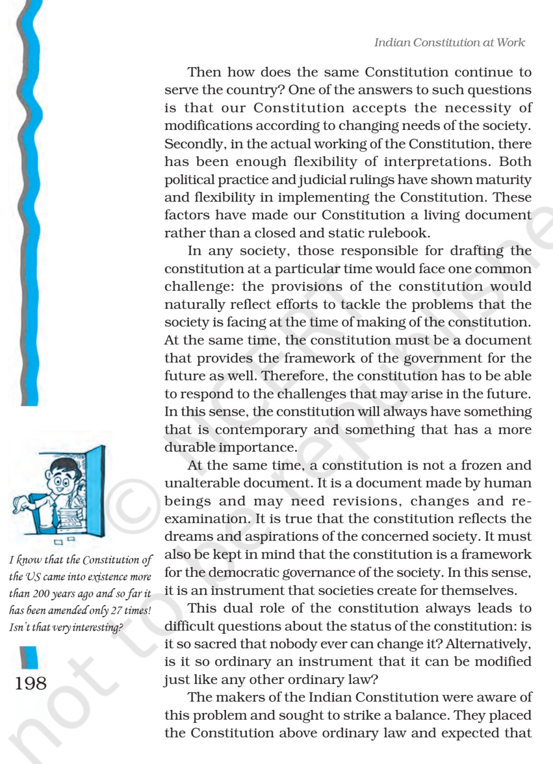 NCERT Book Class 11 (Political Science) Chapter 9 Constitution as a Living Document