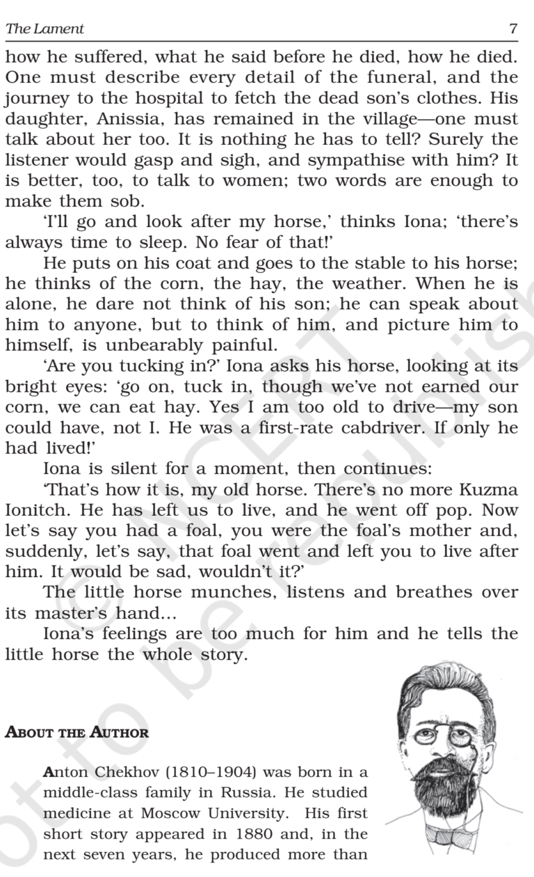 NCERT Book Class 11 English Chapter 1 The Lament