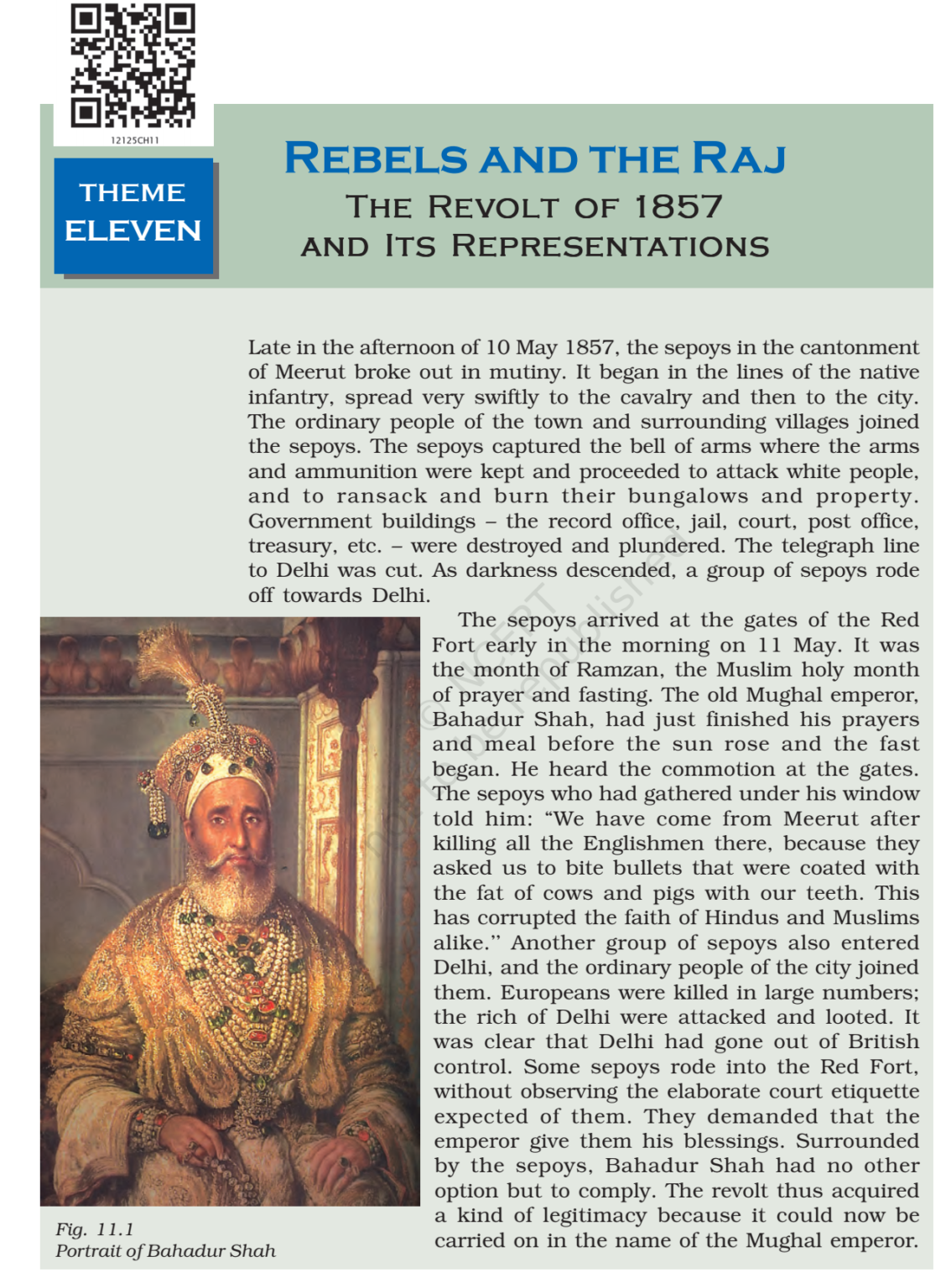 NCERT Book Class 11 (History) Chapter 11 Rebels And The Raj The Revolt ...