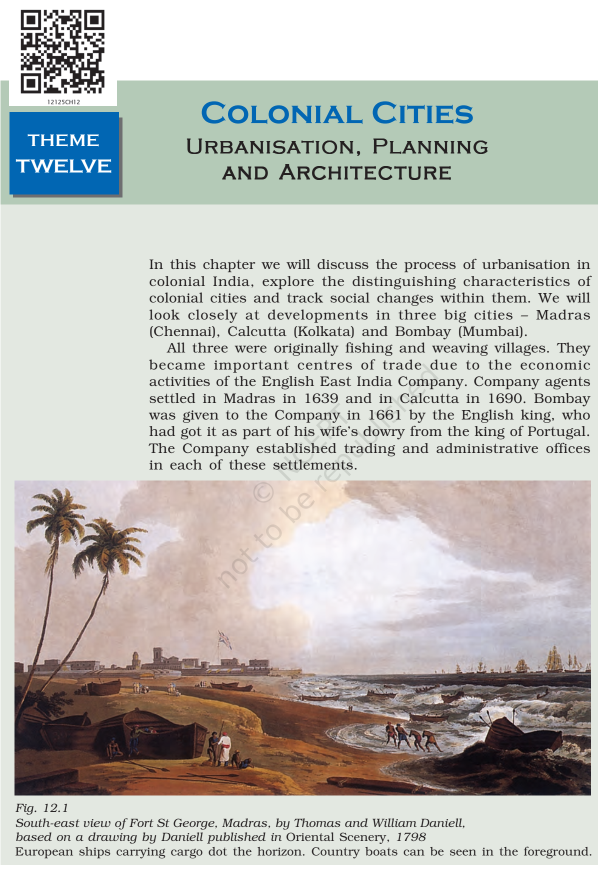 NCERT Book Class 11 (HIstory) Chapter 12 Colonial Cities Urbanisation ...