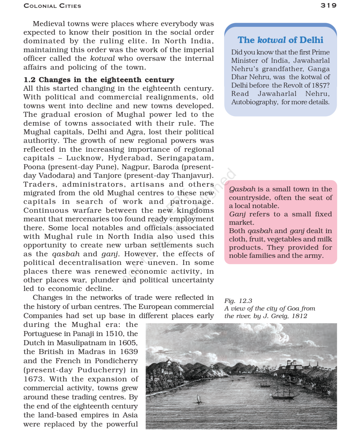 NCERT Book Class 11 (HIstory) Chapter 12 Colonial Cities Urbanisation ...