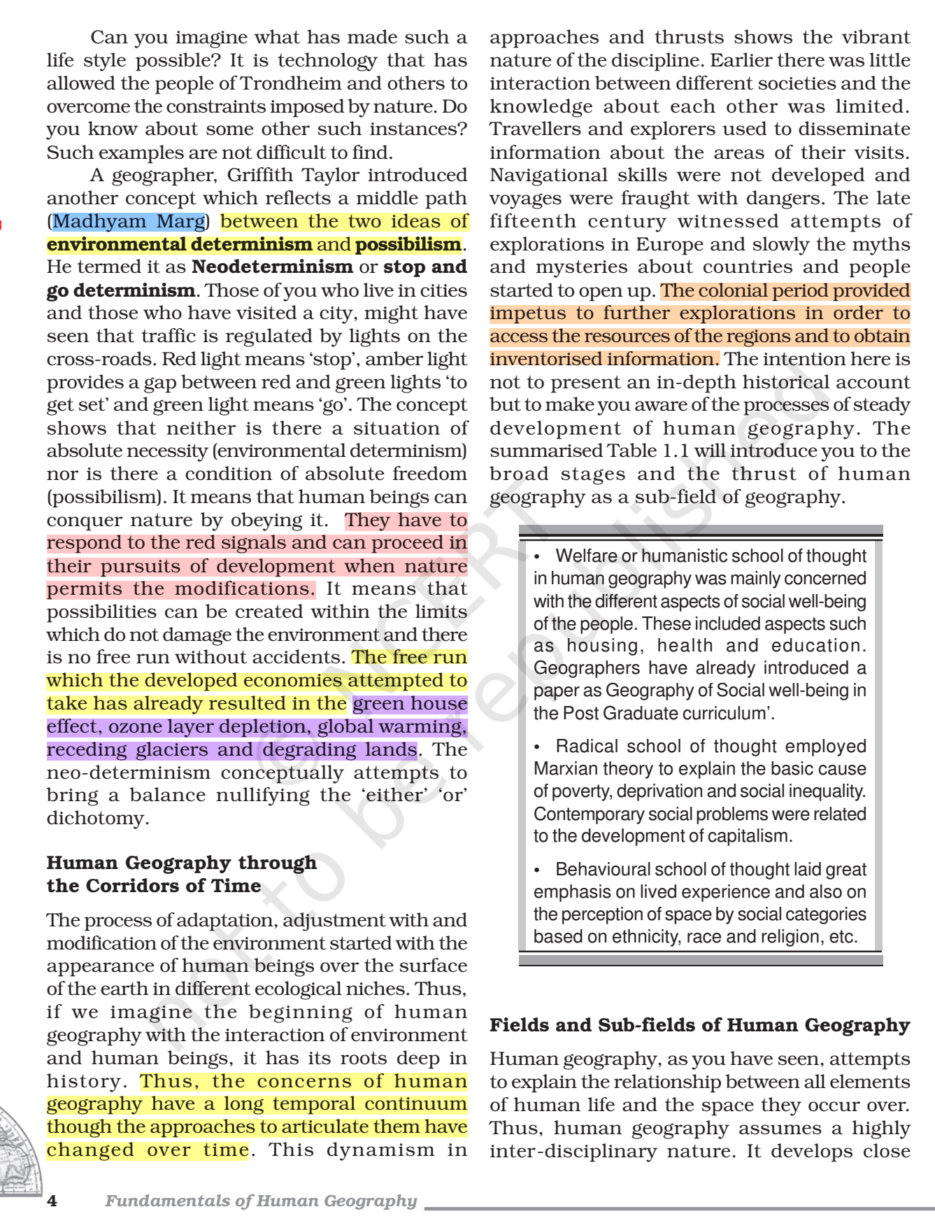 NCERT Book Class 11 (Geography) Chapter 1 Human Geography (Nature And ...