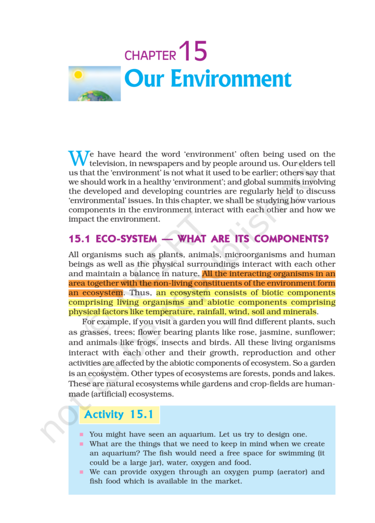 Ncert Book Class 10 Science Chapter 15 Our Environment 5111