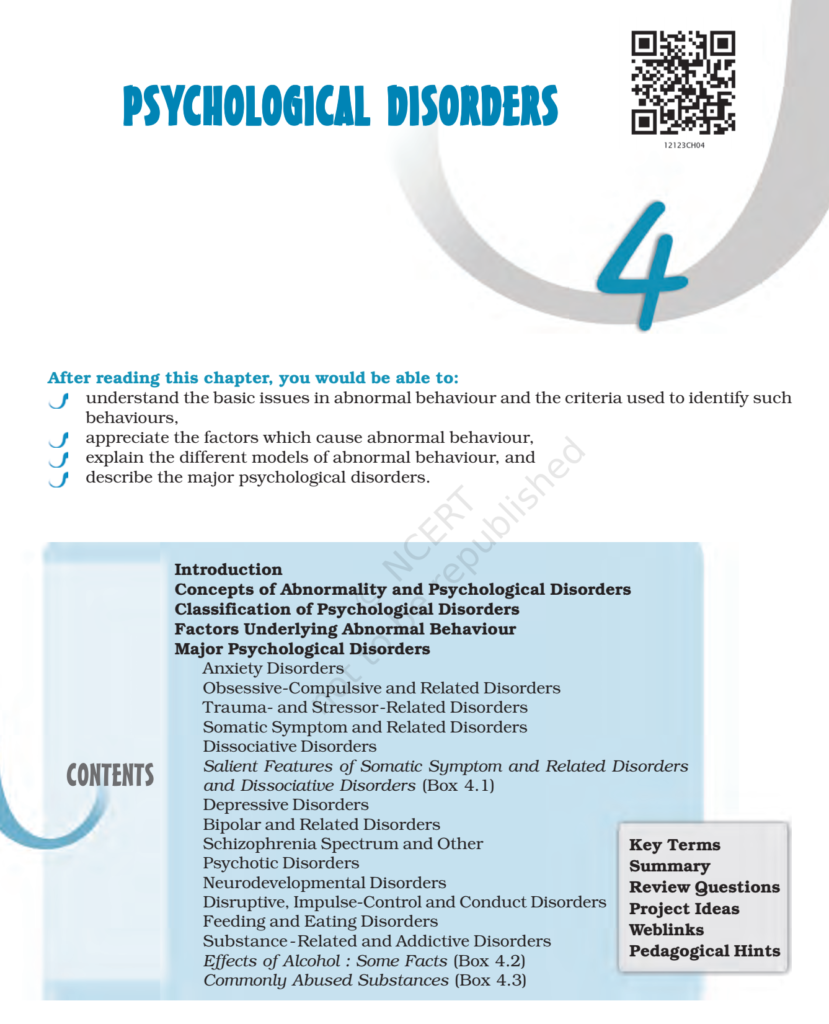 ncert-book-class-12-psychology-chapter-4-psychological-disorders