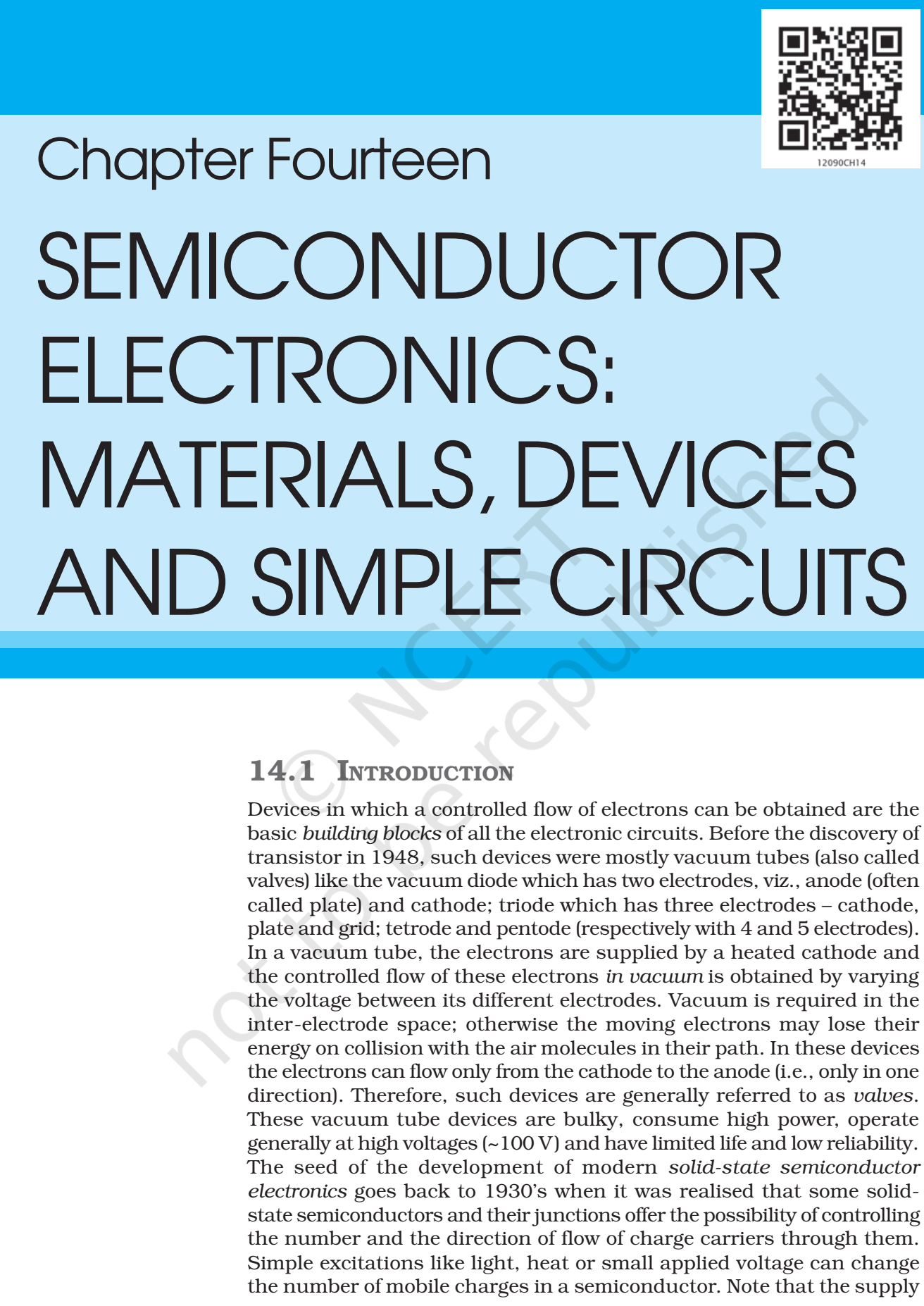 NCERT Book Class 12 (Physics) Chapter 14 Semiconductor Electronics ...