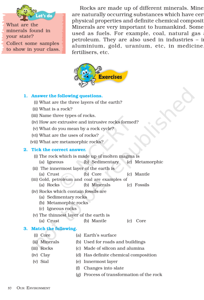 NCERT Books For Class 7 Social Science (Geography) Inside Our Earth