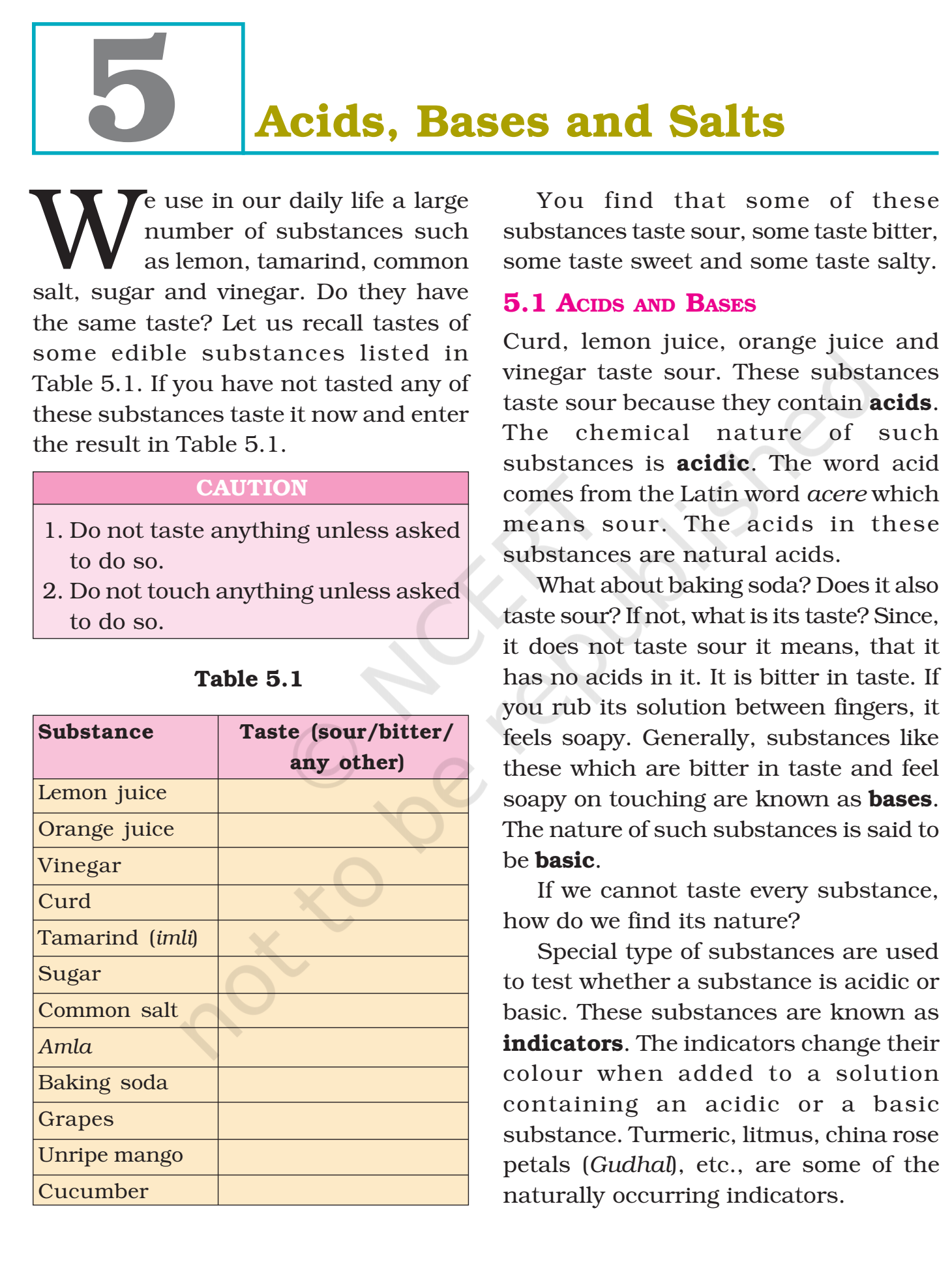 NCERT Book For Class 7 Science Acids, Bases and Salts
