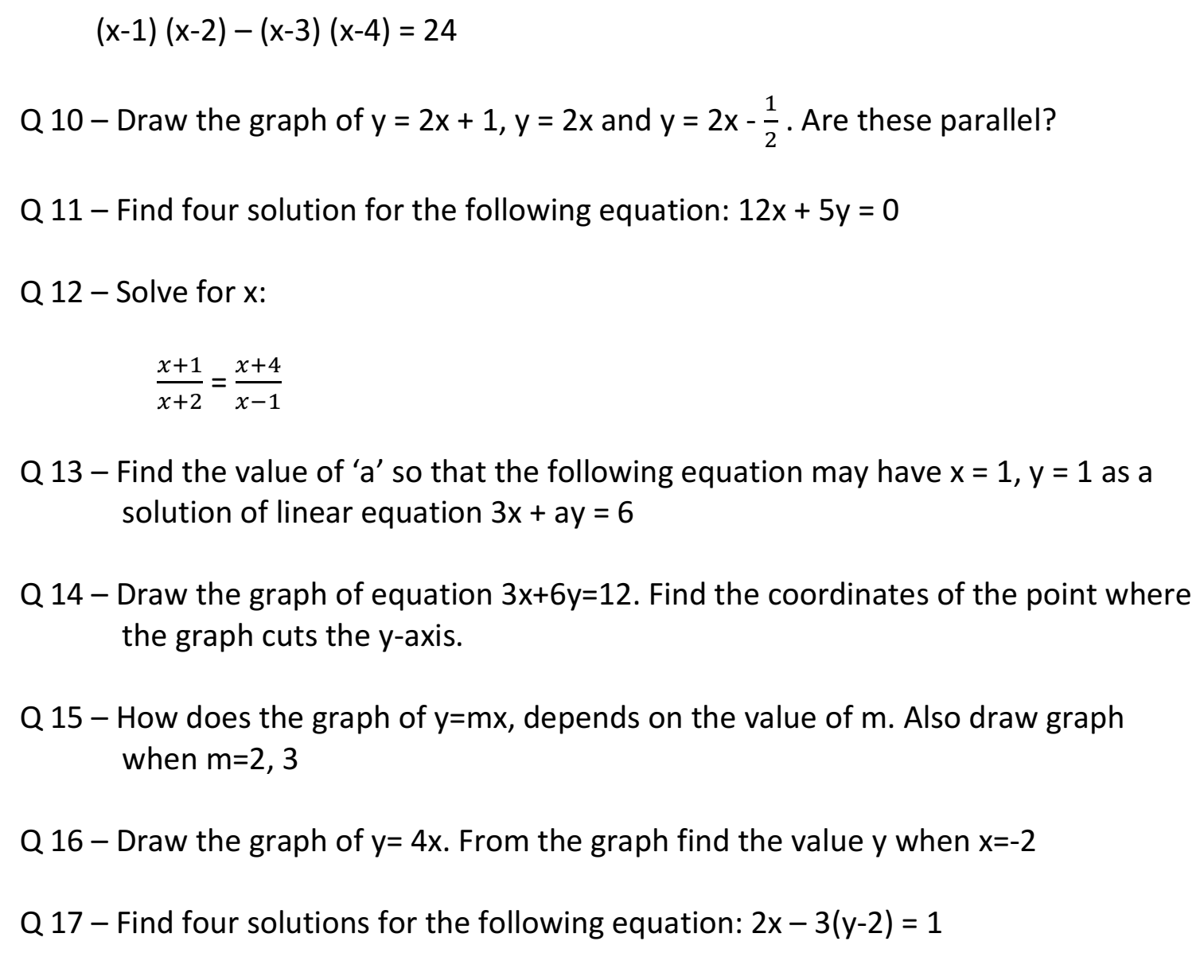 case study based on coordinate geometry class 9