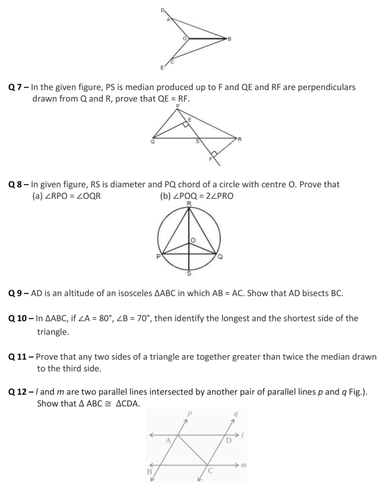 Triangles For Class 9 Important Question