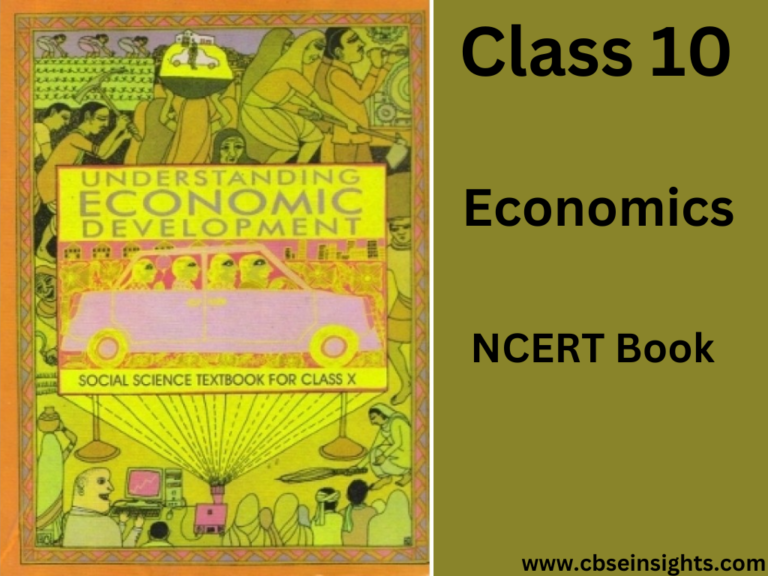 Class 10 NCERT Economics Book