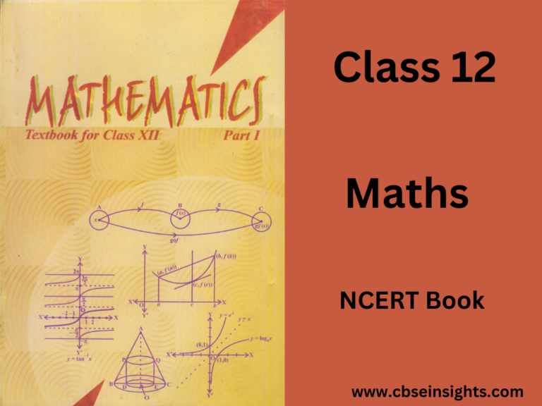 Class 12 NCERT Maths Book