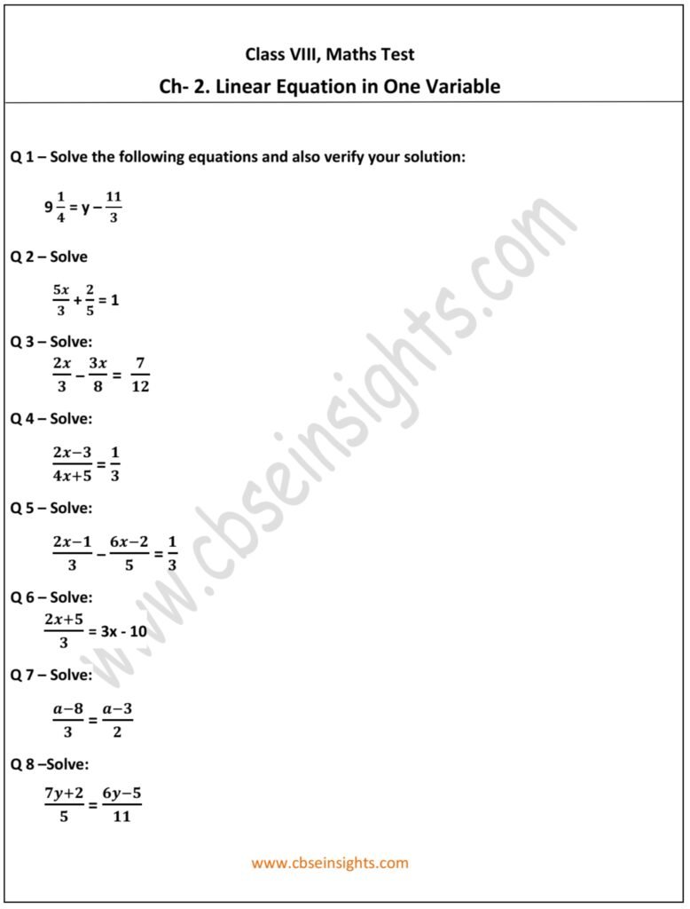 Linear equation